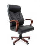 LP 420 dabīgas ādas black WD wood krēsls