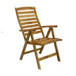 Krēsls FINLAY 62x66xH110cm, 5-pozīcijas, koks: akācija, apdare: eeļļots